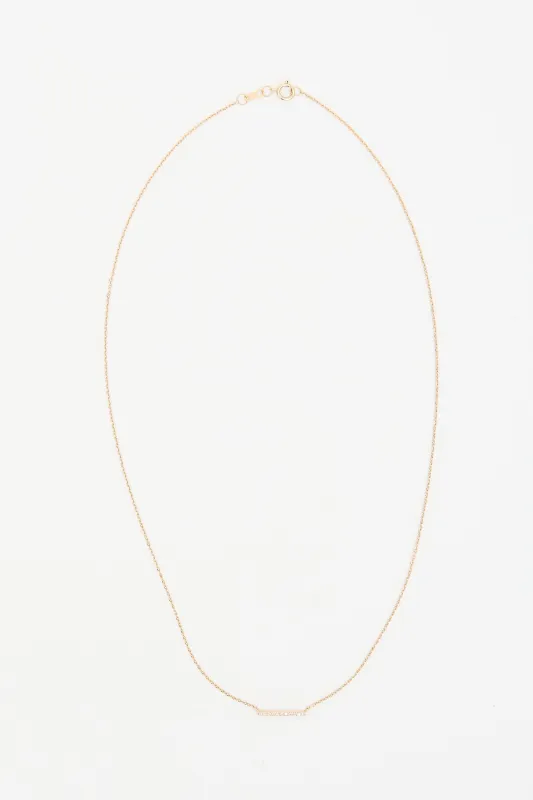 14k Gold & Diamond Bold Bar Necklace made by Mejuri