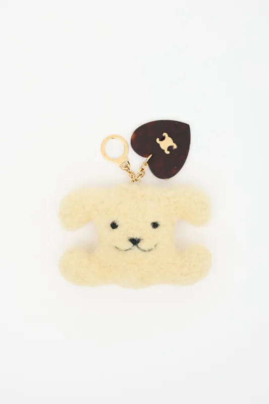 Shearling Triomphe Pom-Pom Keychain made by Celine