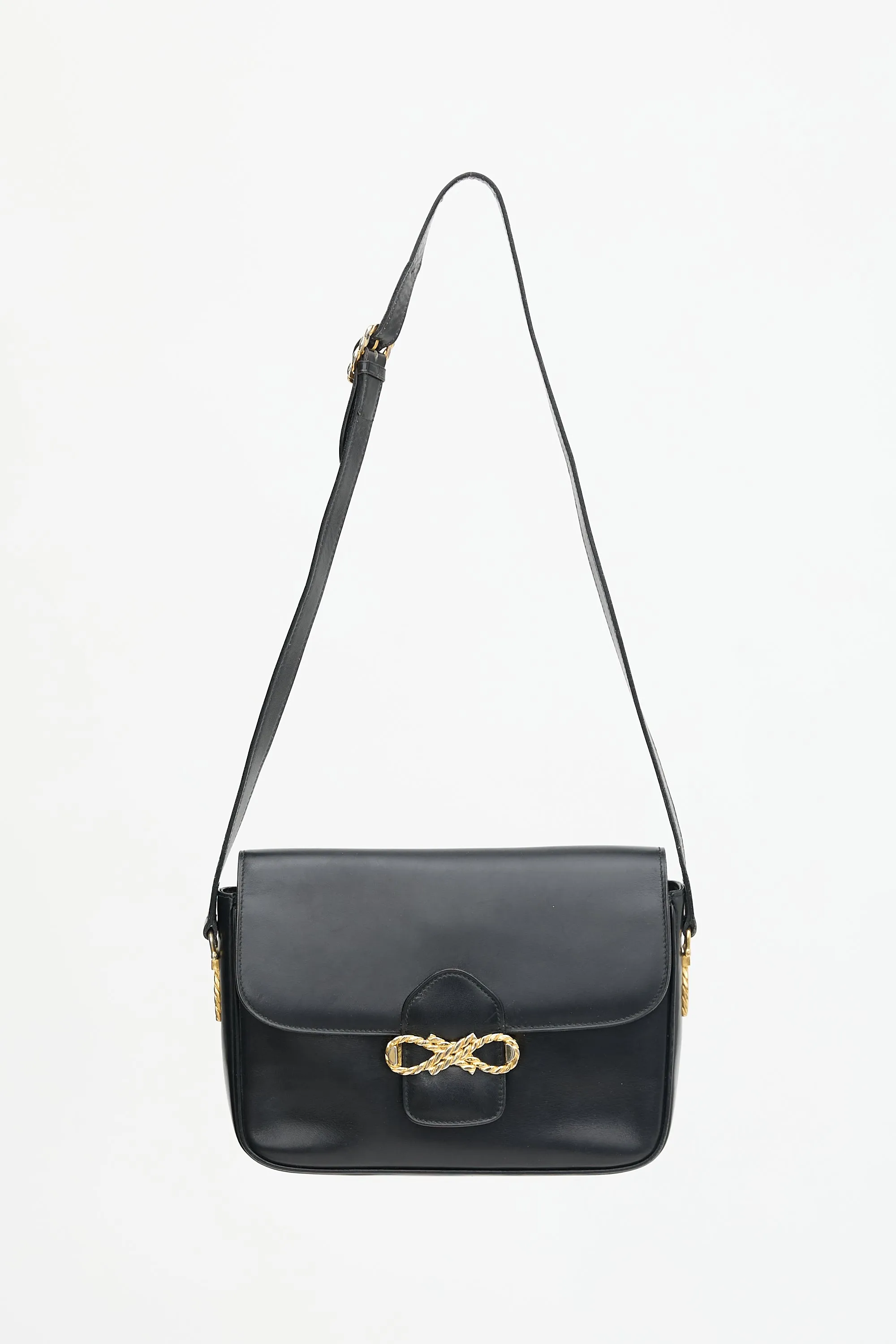 Vintage Leather Box Bag sold by VSP Consignment