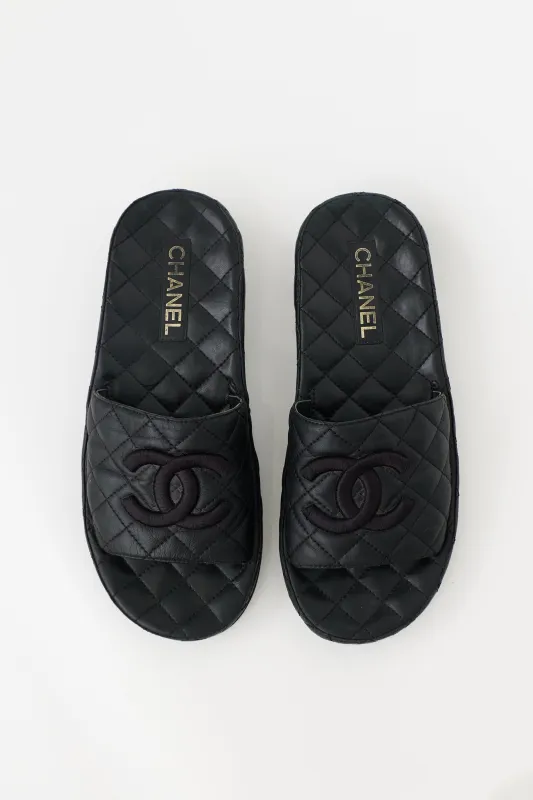 Quilted Leather CC Slide made by Chanel