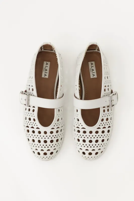 Leather Perforated Flat made by Alaia