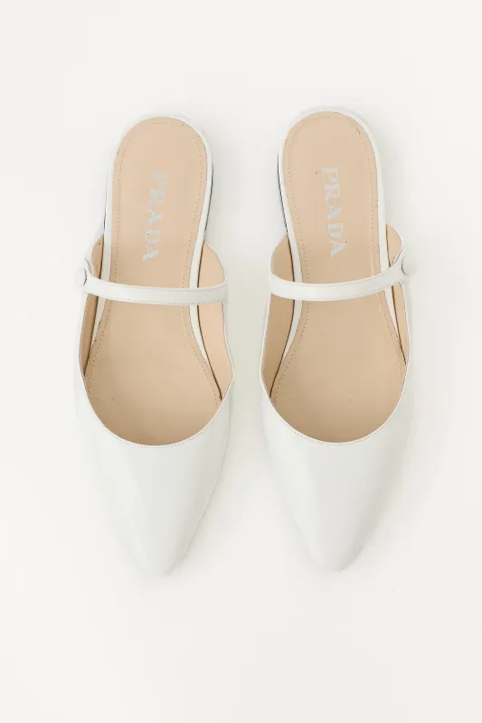 Leather Cutout Mary Jane Mule made by Prada