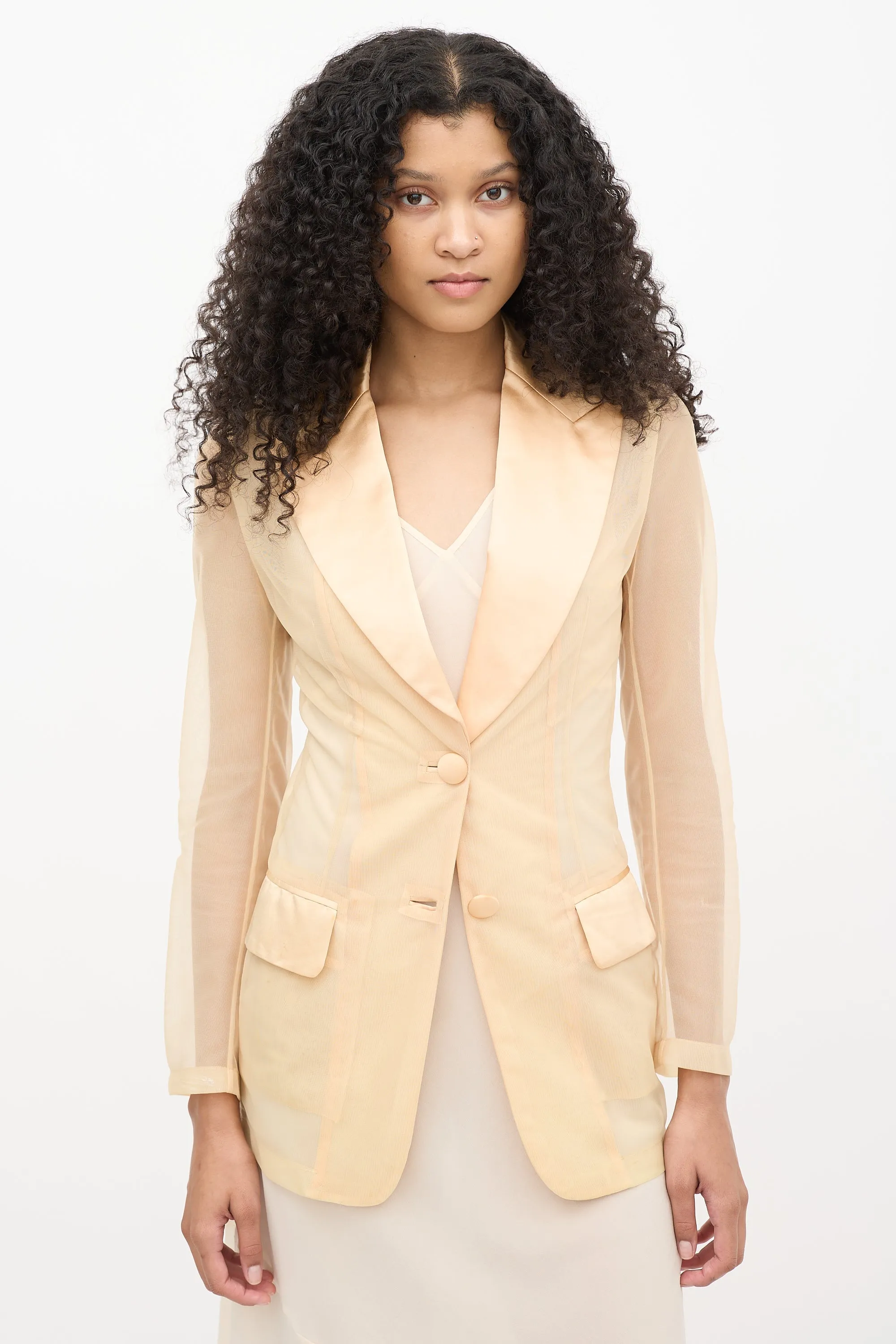 SS 1995 Mesh Peak Lapel Blazer sold by VSP Consignment product image thumbnail 2