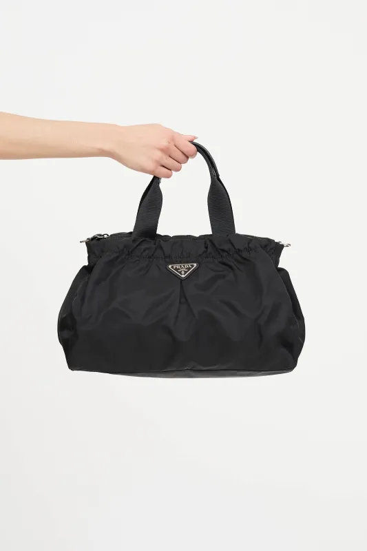 Pleated Trim Nylon Bag made by Prada