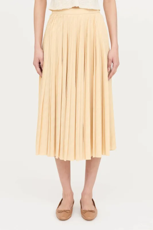 Silk Jacquard Logo Pleated Skirt made by Celine