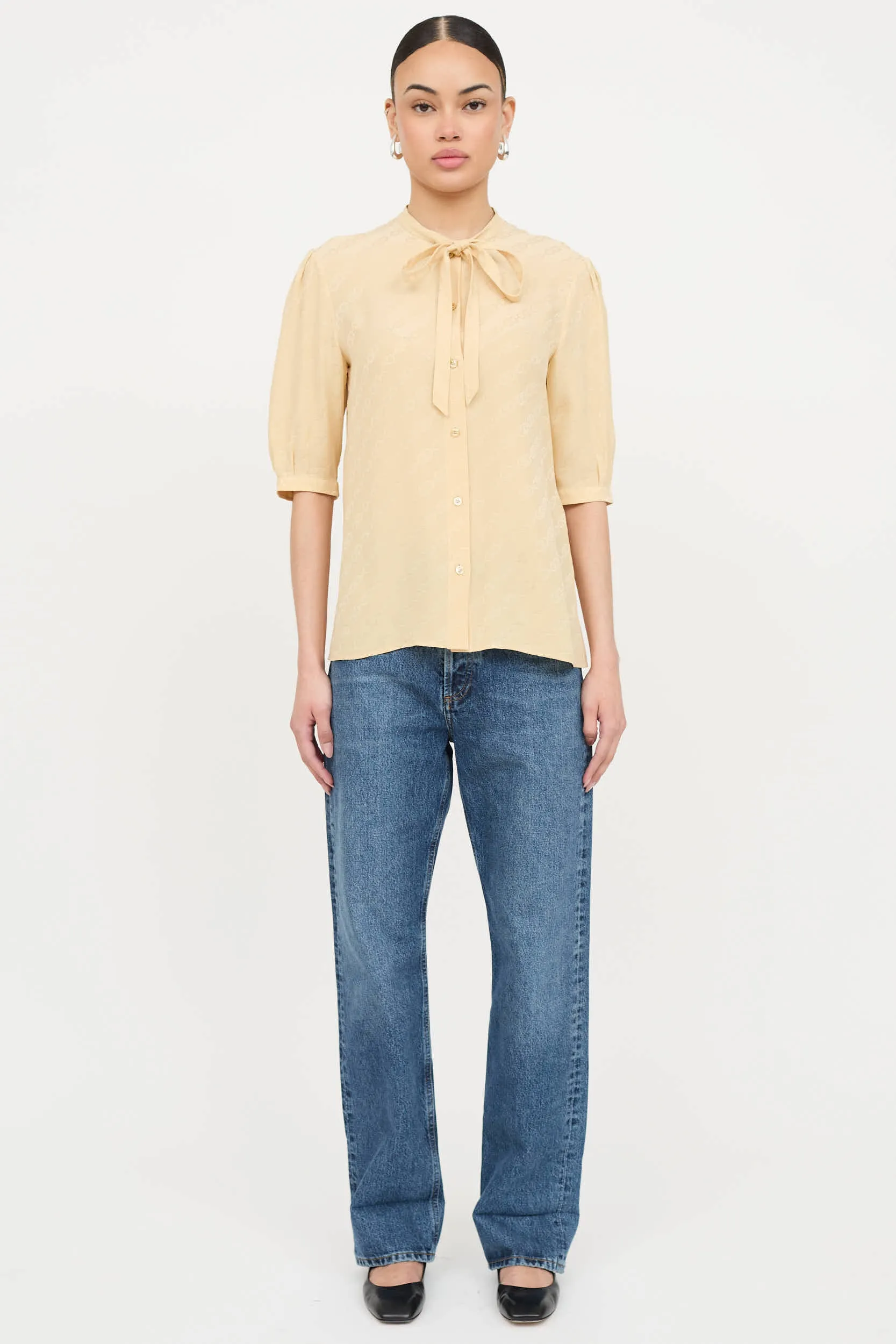 Silk Jacquard Logo Blouse sold by VSP Consignment product image thumbnail 2