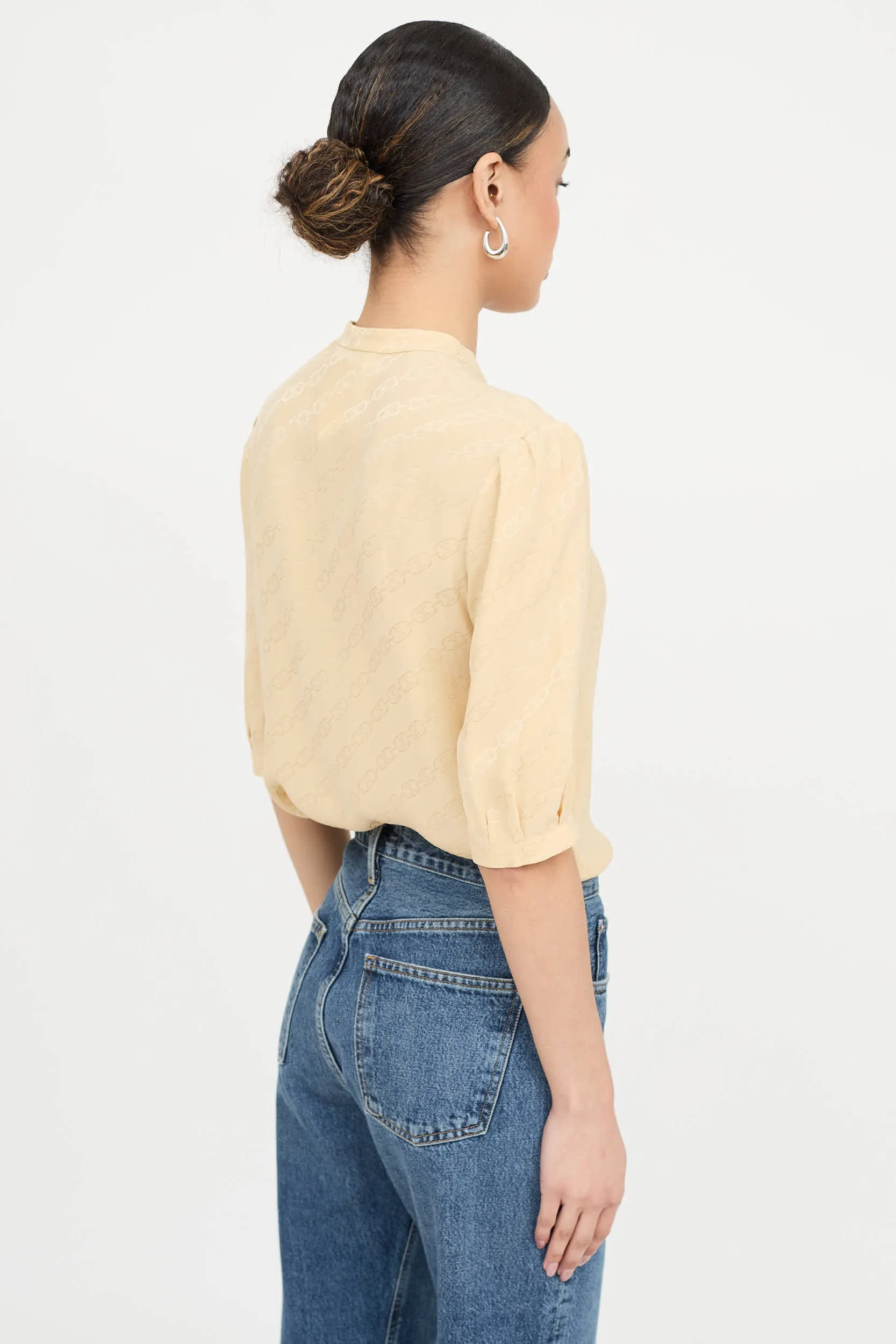 Silk Jacquard Logo Blouse sold by VSP Consignment product image thumbnail 4