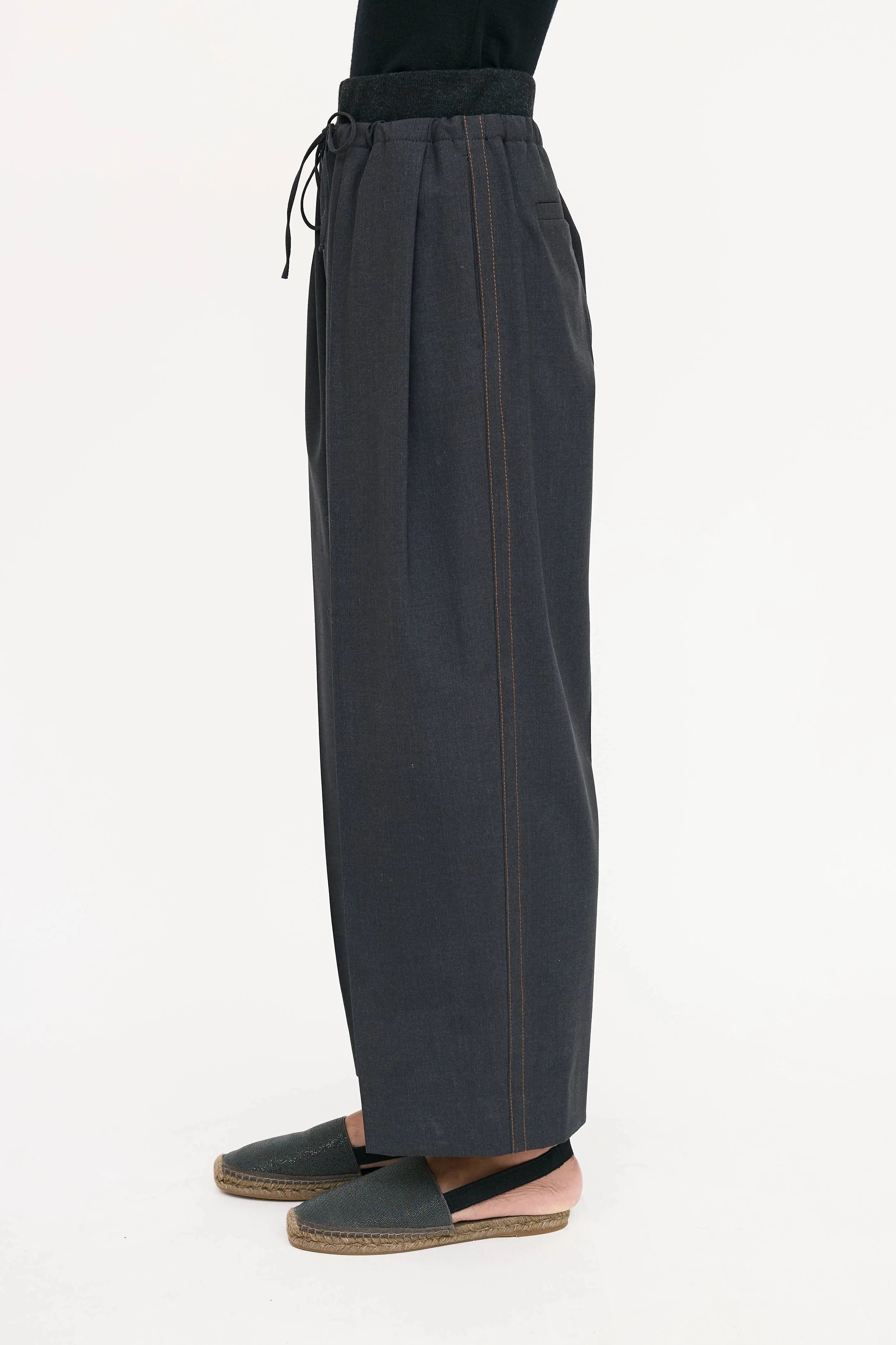 Wool Drawstring Wide Trouser sold by VSP Consignment product image thumbnail 3