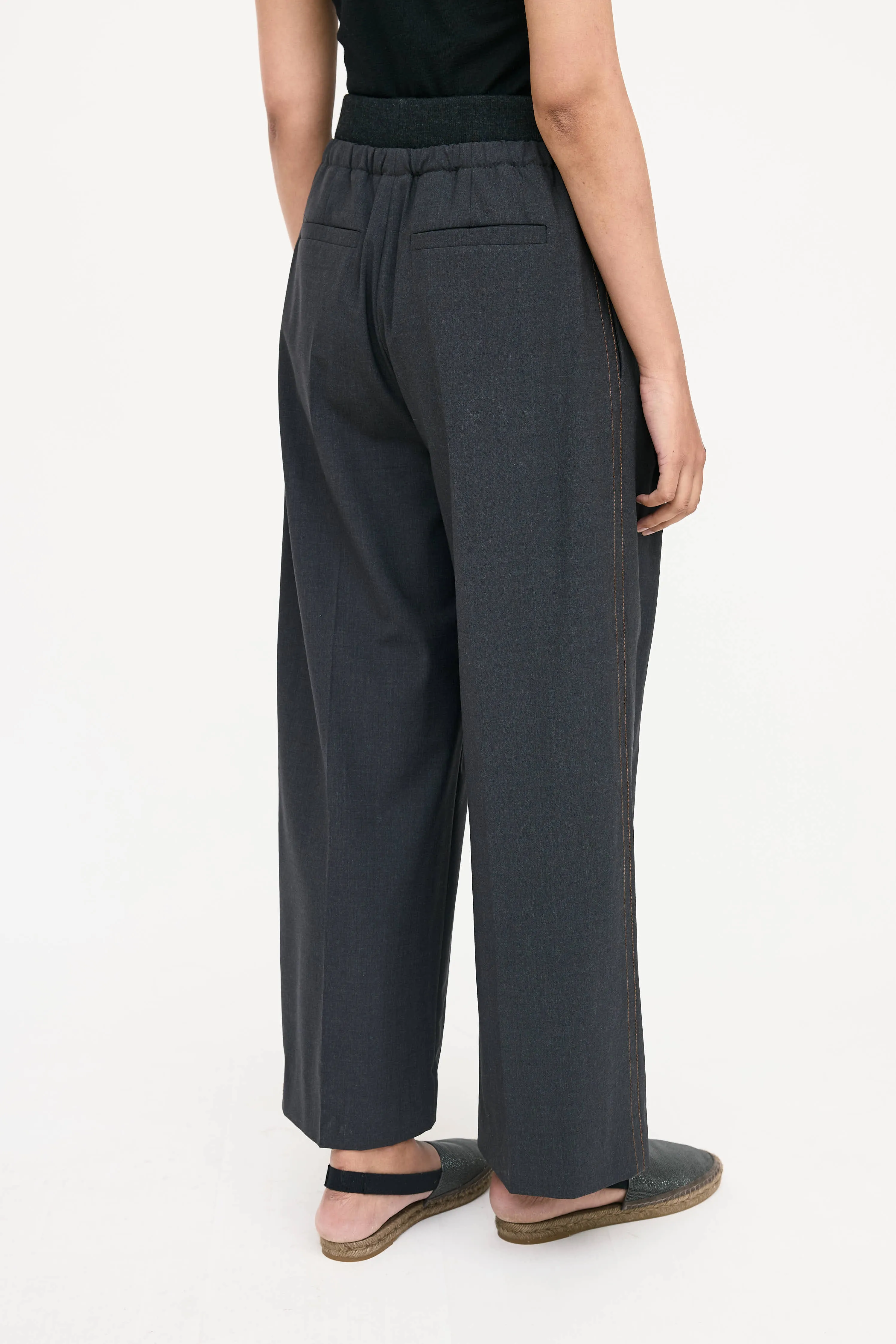 Wool Drawstring Wide Trouser sold by VSP Consignment product image thumbnail 4
