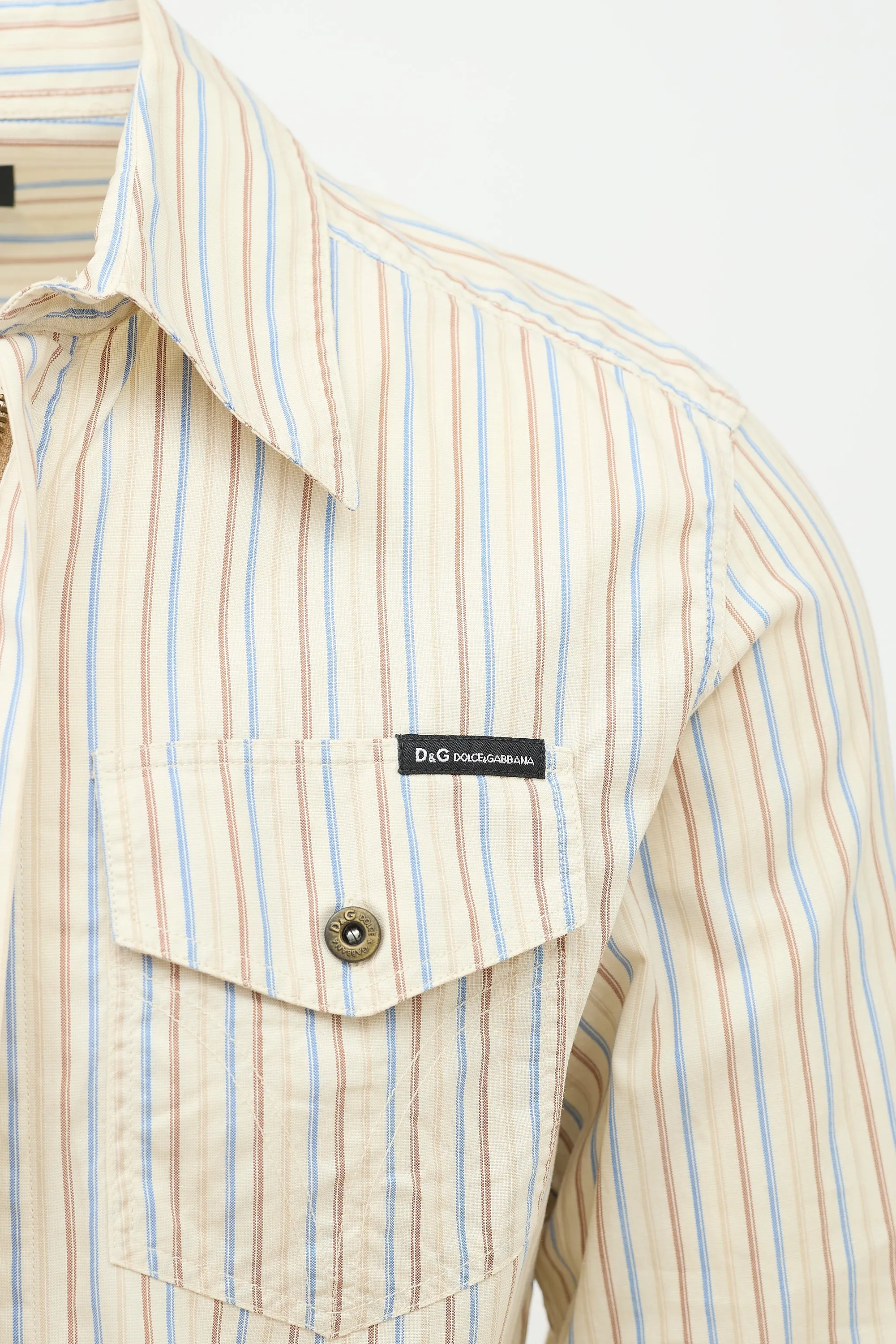 Vintage Zip Front Striped Shirt sold by VSP Consignment product image thumbnail 4