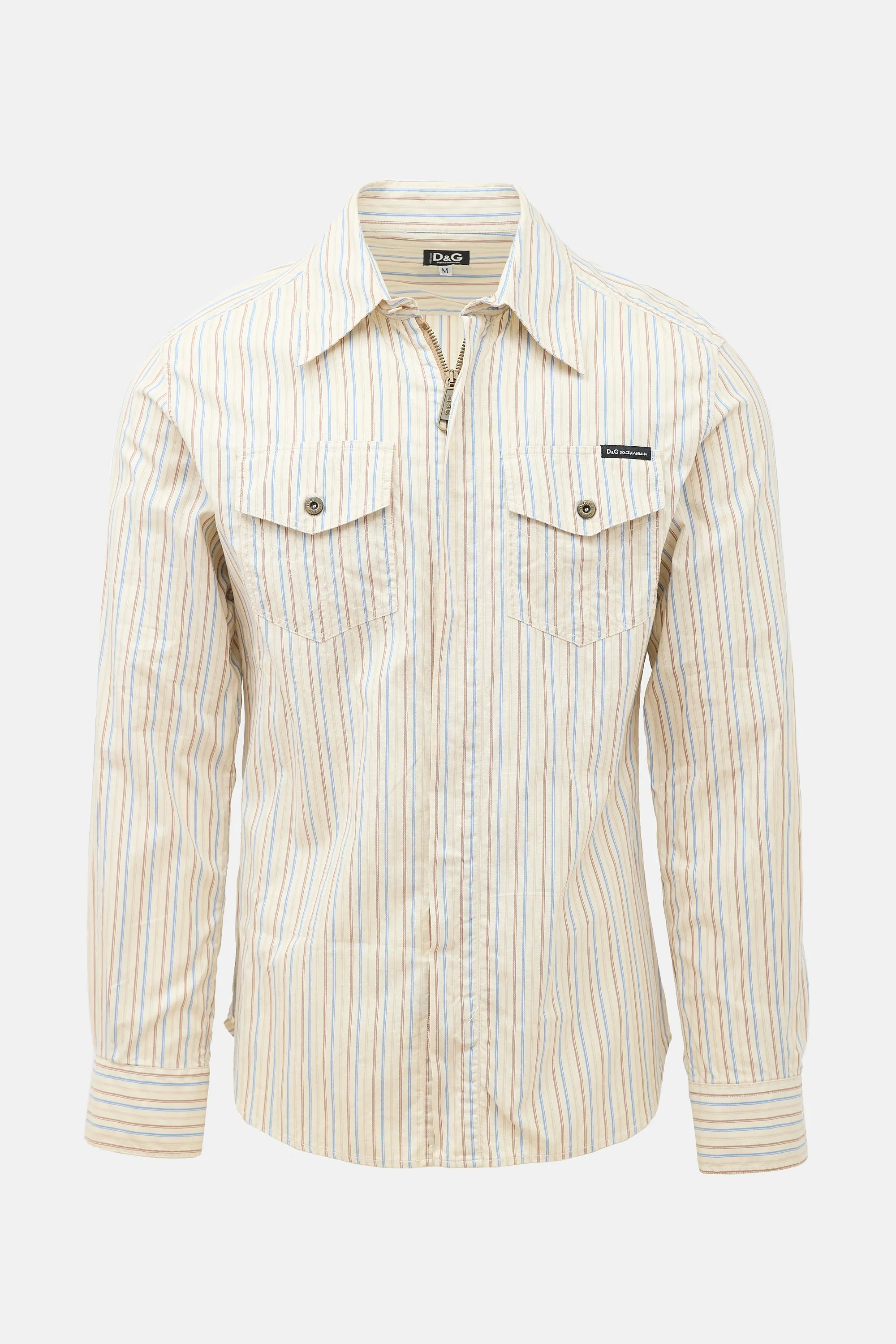 Vintage Zip Front Striped Shirt sold by VSP Consignment