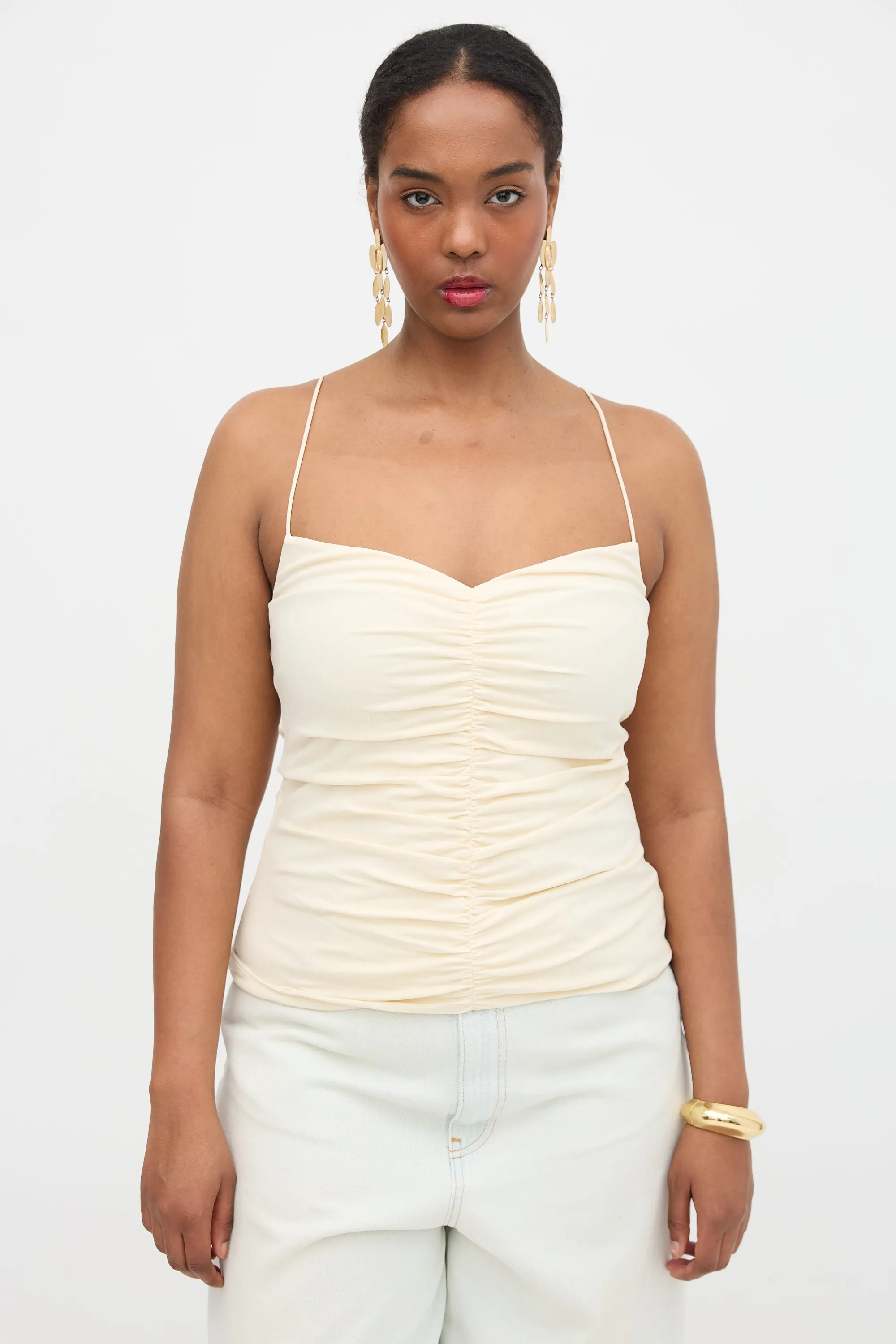 Shelly Ruched Tank Top sold by VSP Consignment