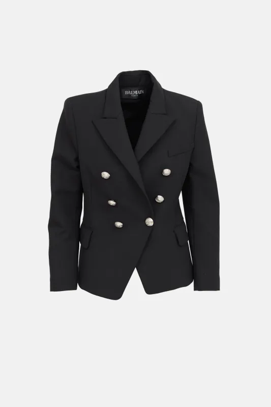 Wool Double Breasted Blazer made by Balmain