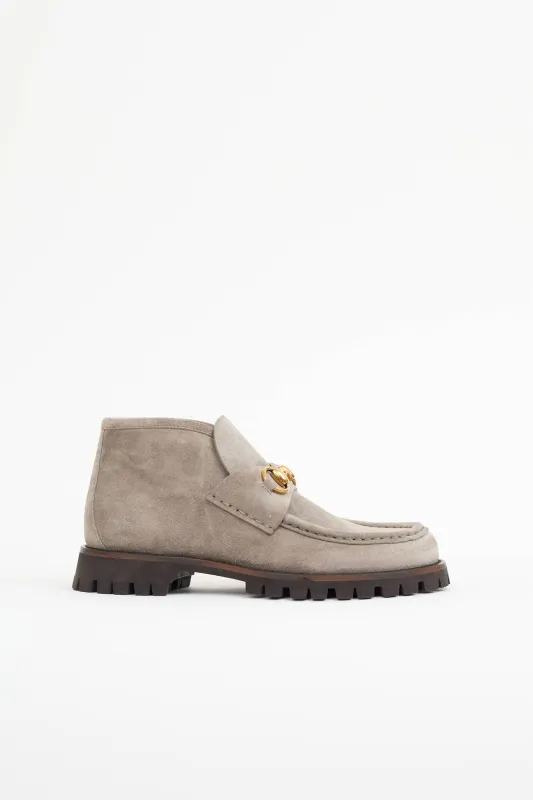 Suede Ankle Loafer made by Gucci