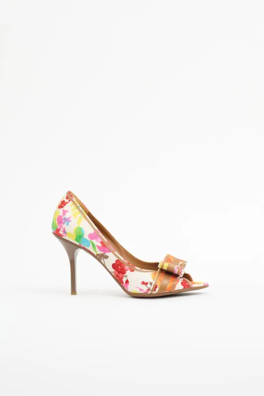 2006 Floral Peep Toe Pump made by Dior