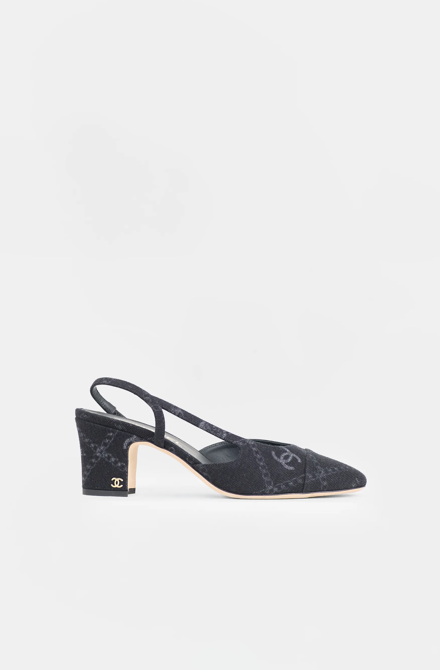 Denim CC Printed Pump sold by VSP Consignment