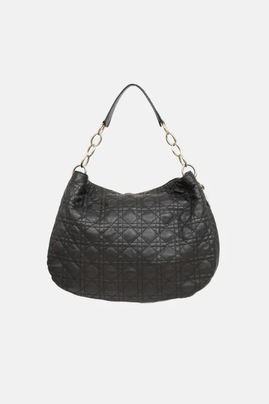 Cannage Logo Charm Leather Bag made by Dior