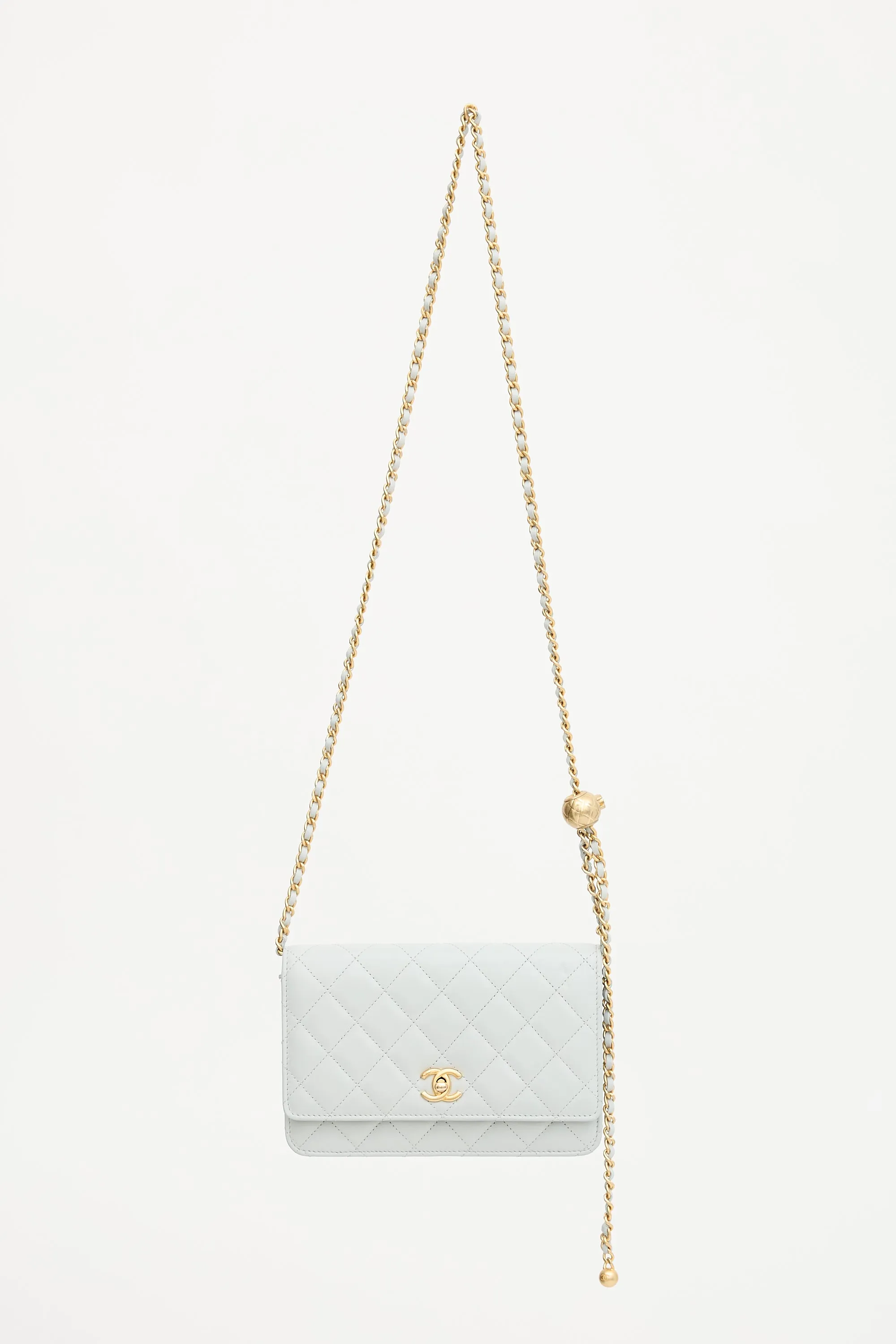 Quilted Leather Pearl Crush Flap Bag sold by VSP Consignment