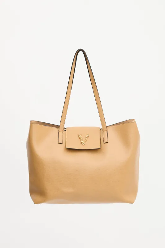 Leather Virtus Tote Bag made by Versace