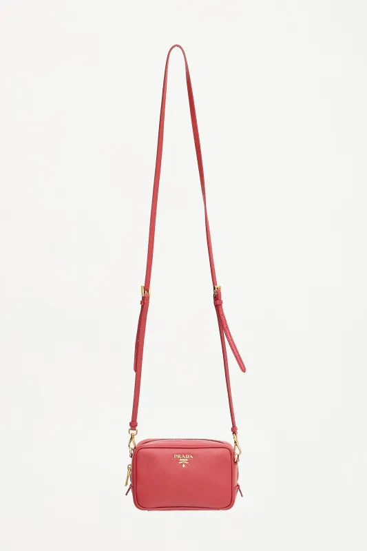 Saffiano Leather Mini Camera Bag made by Prada