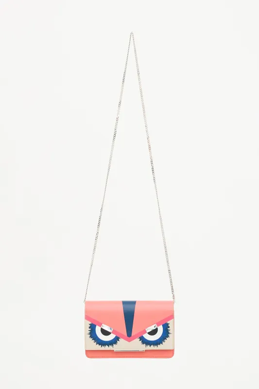 Leather Monster Wallet On Chain Bag made by Fendi