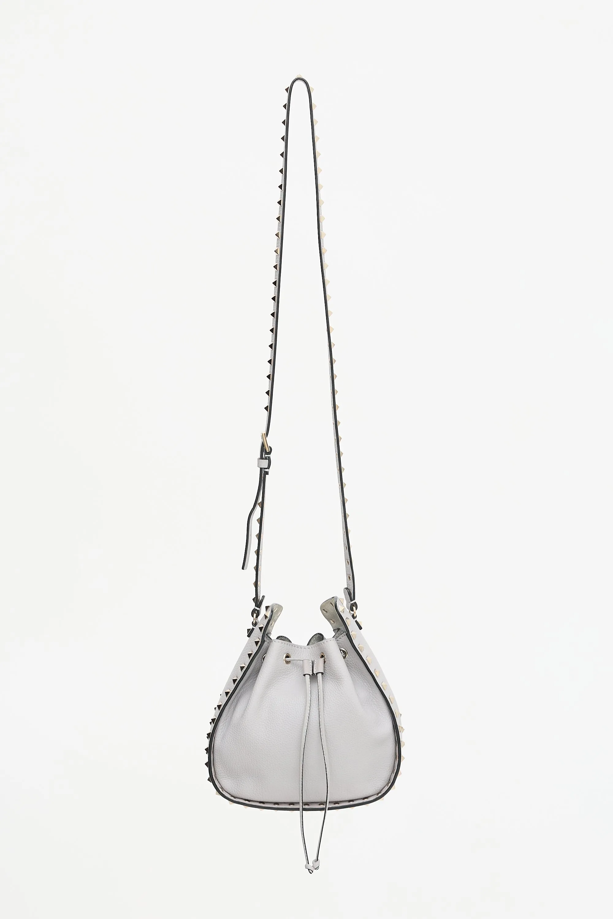 Leather Rockstud Small Drawstring Bag sold by VSP Consignment