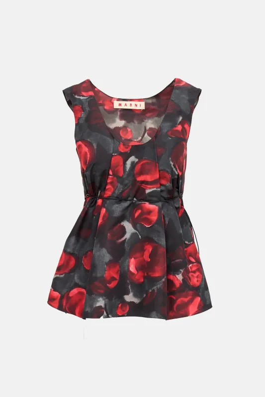 Patterned Drawstring Top made by Marni