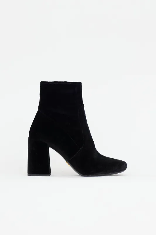 Velvet Ankle Boot made by Prada