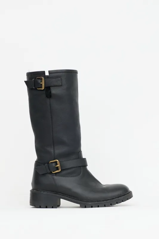 Leather Biker Boot made by Fendi