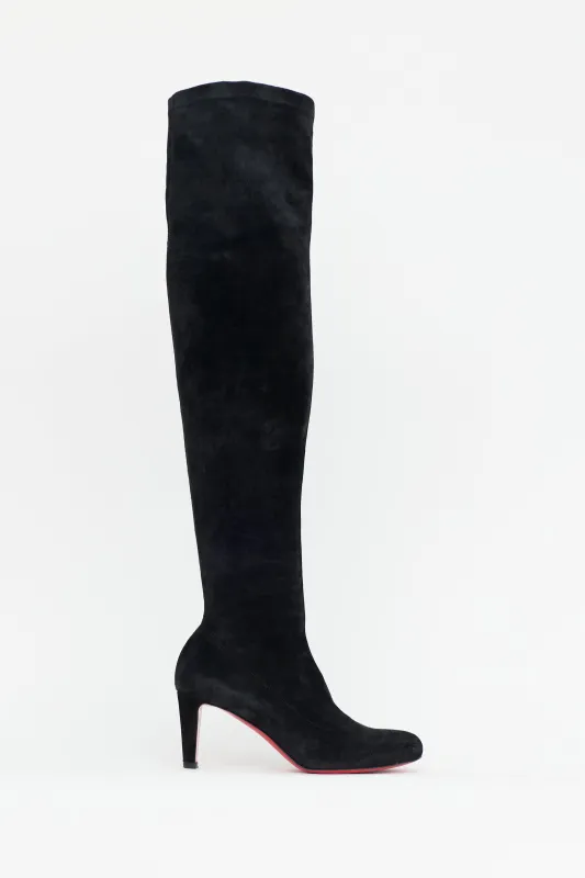 Suede Over The Knee Boot made by Christian Louboutin