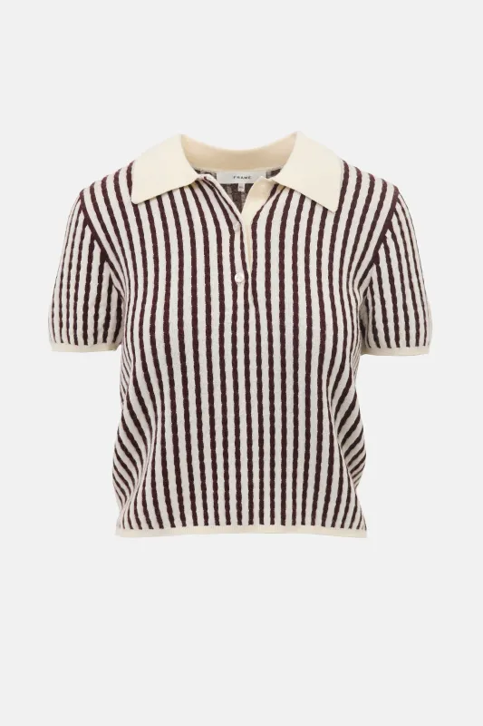 Cashmere & Silk Striped Polo made by Frame Denim