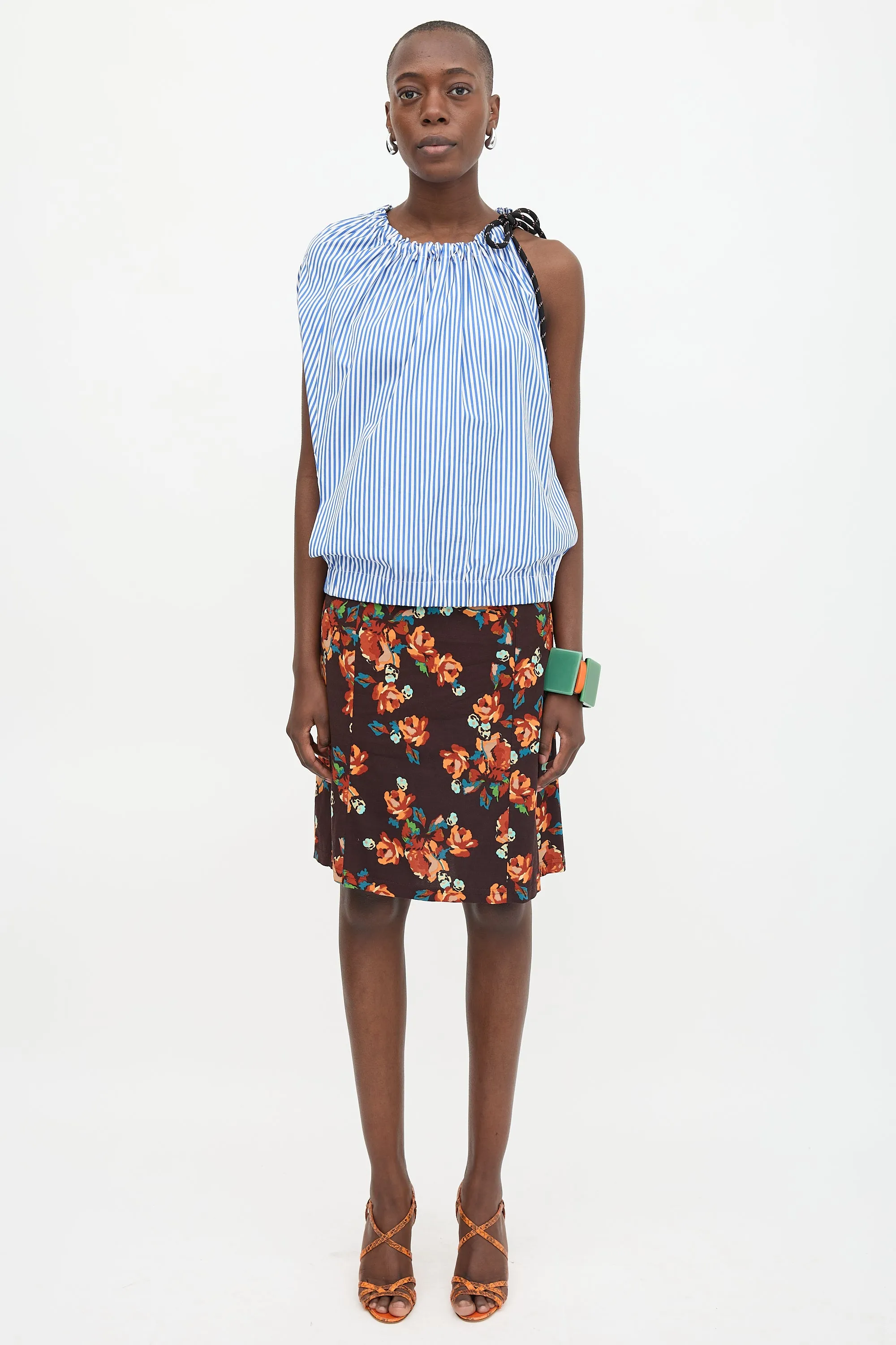 Stripe One Shoulder Blouse sold by VSP Consignment product image thumbnail 3