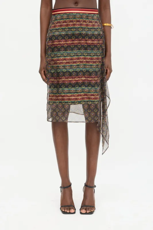 Silk Printed Overlay Skirt made by Dries Van Noten