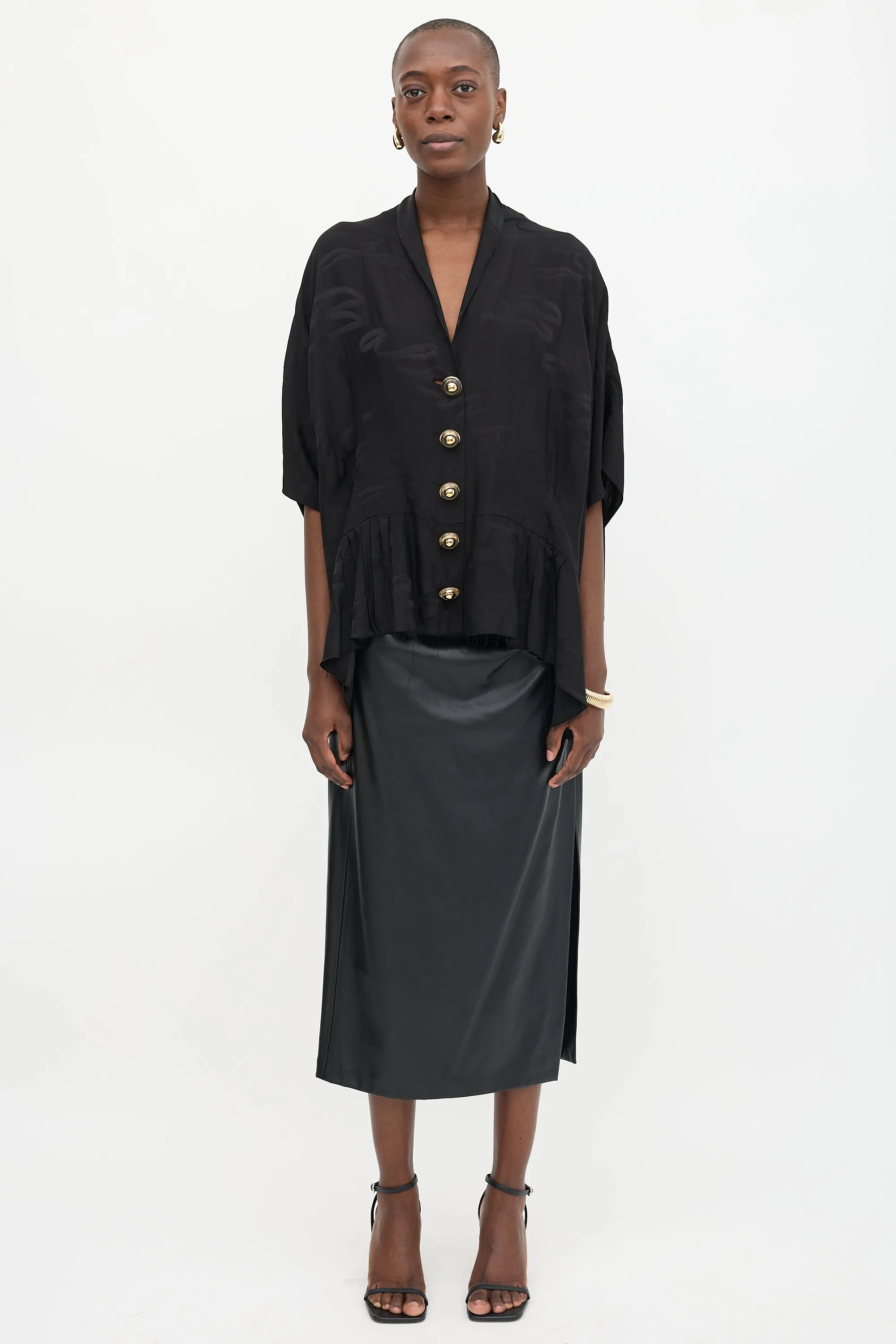 2021 Satin Cursive Logo Blouse sold by VSP Consignment product image thumbnail 2