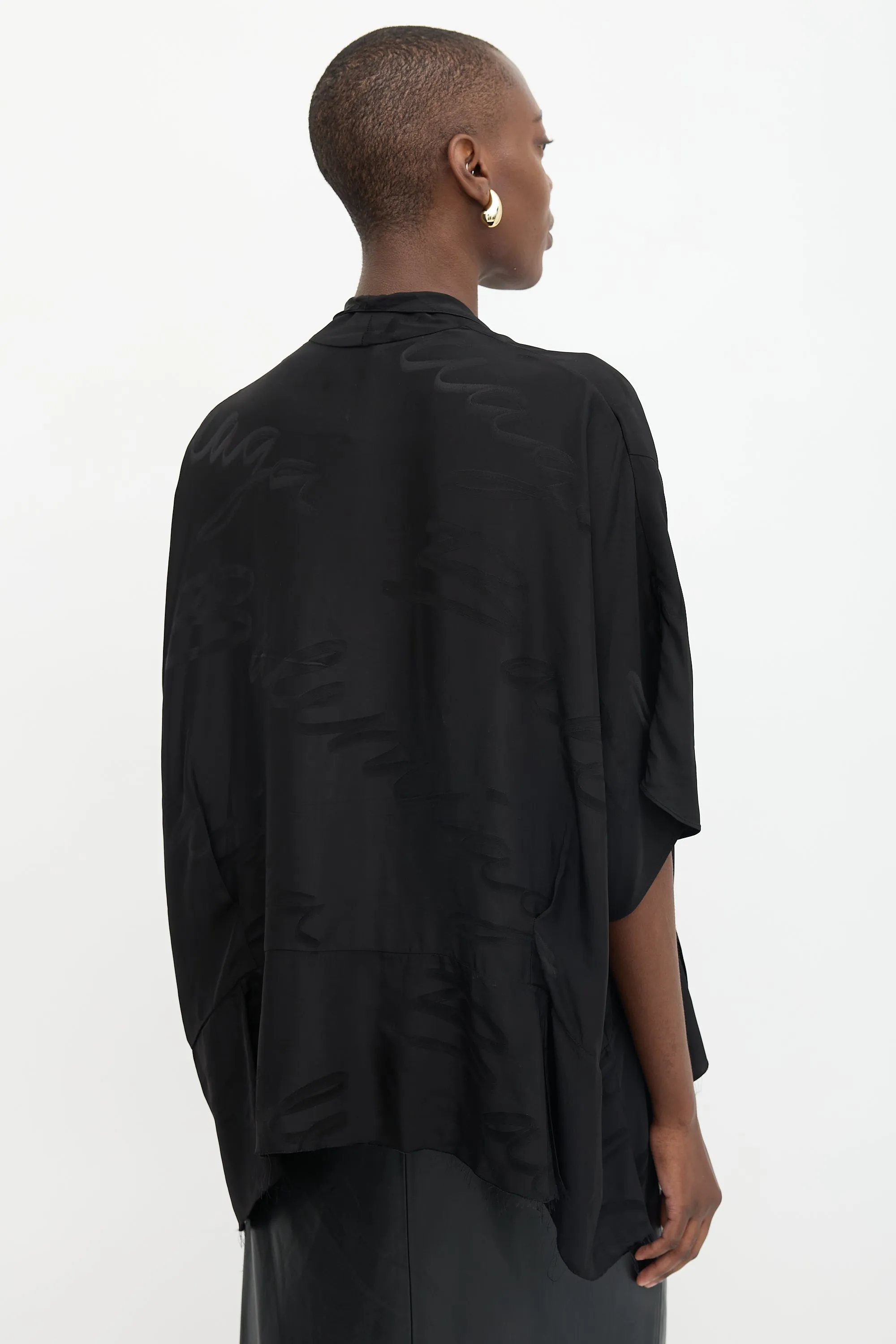 2021 Satin Cursive Logo Blouse sold by VSP Consignment product image thumbnail 4