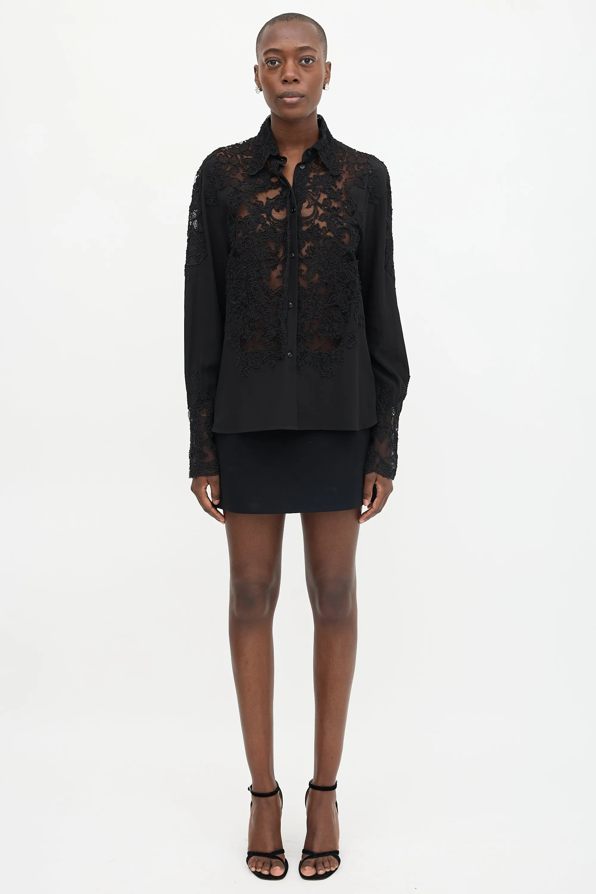 Lace Panel Shirt sold by VSP Consignment product image thumbnail 2