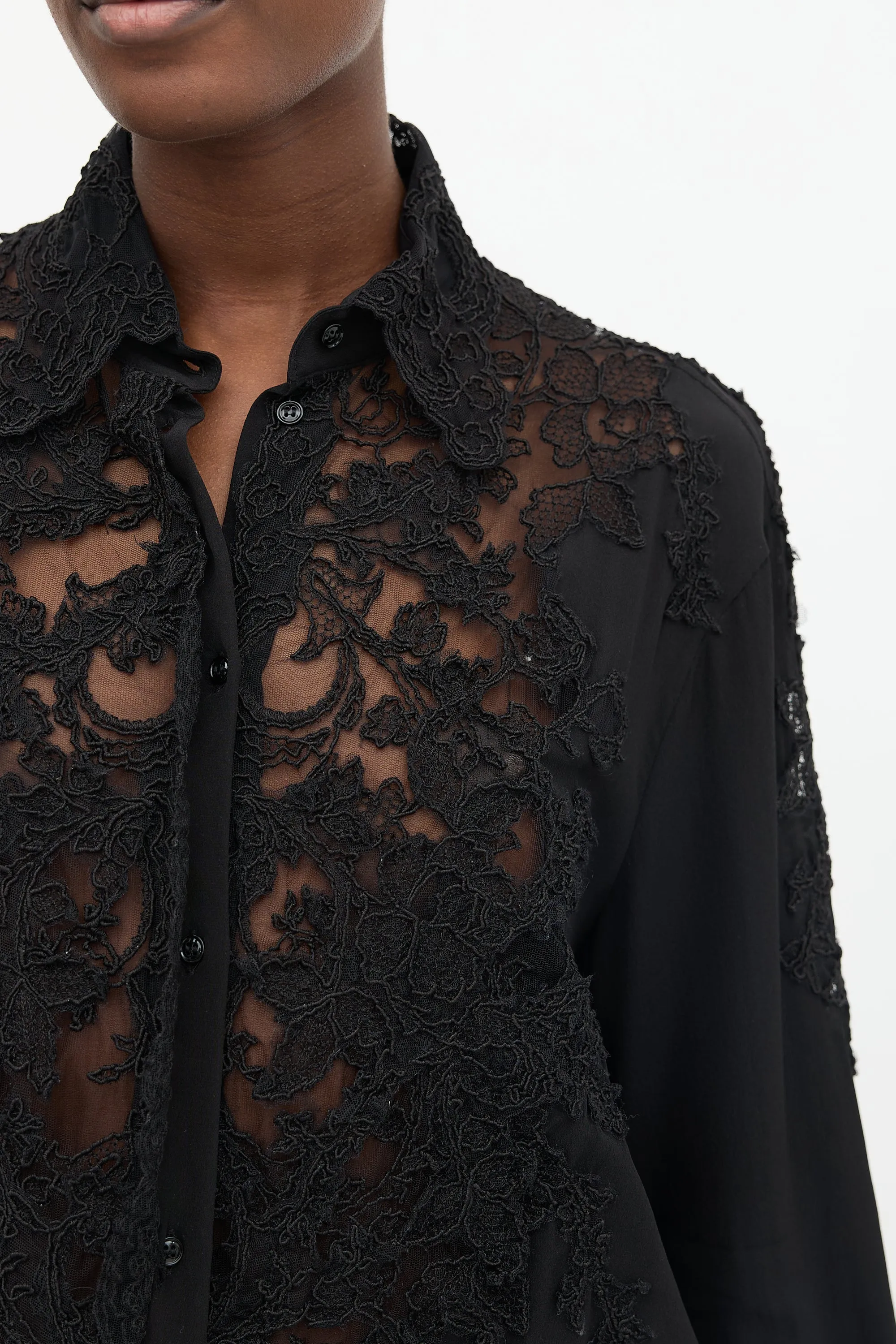 Lace Panel Shirt sold by VSP Consignment product image thumbnail 5