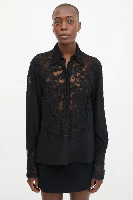 Lace Panel Shirt made by Ermanno Scervino