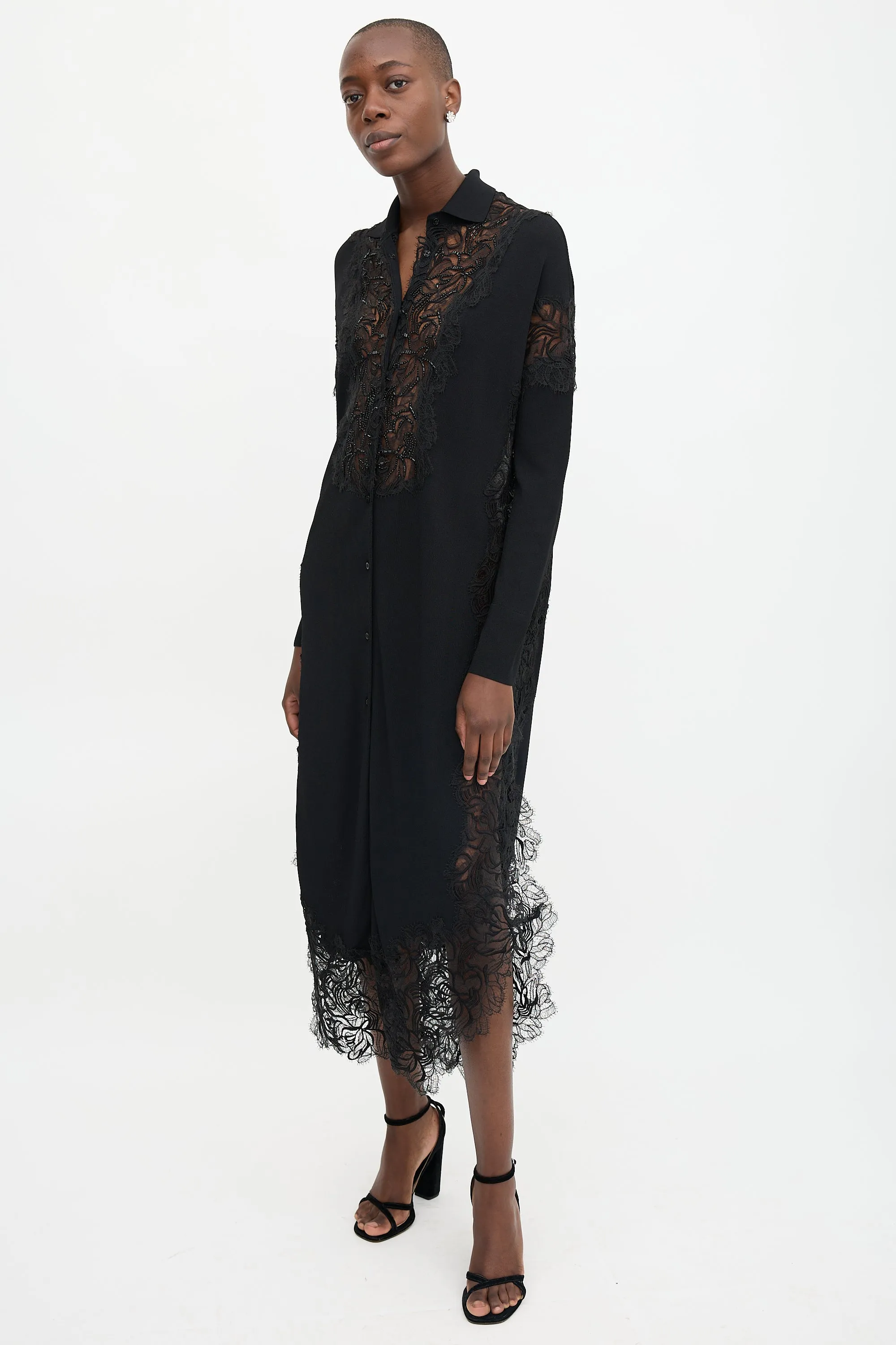 Knit & Lace Embellished Dress sold by VSP Consignment product image thumbnail 3