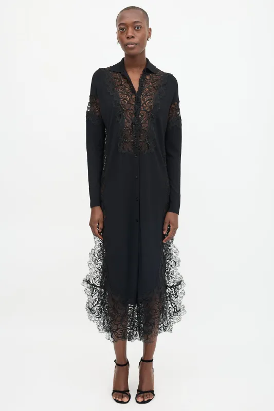 Knit & Lace Embellished Dress made by Ermanno Scervino