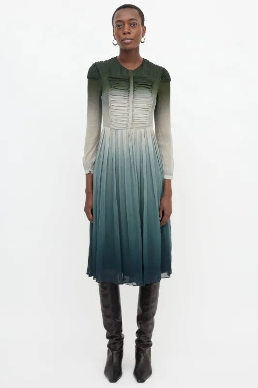 Prorsum 2015 Chiffon Plissé Ombré Dress made by Burberry