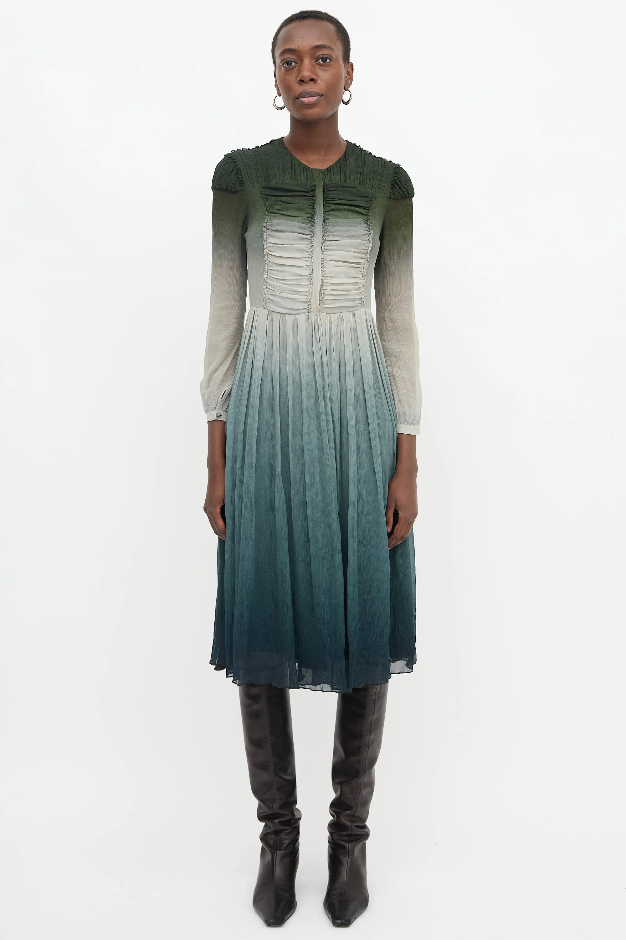 Prorsum 2015 Chiffon Plissé Ombré Dress sold by VSP Consignment