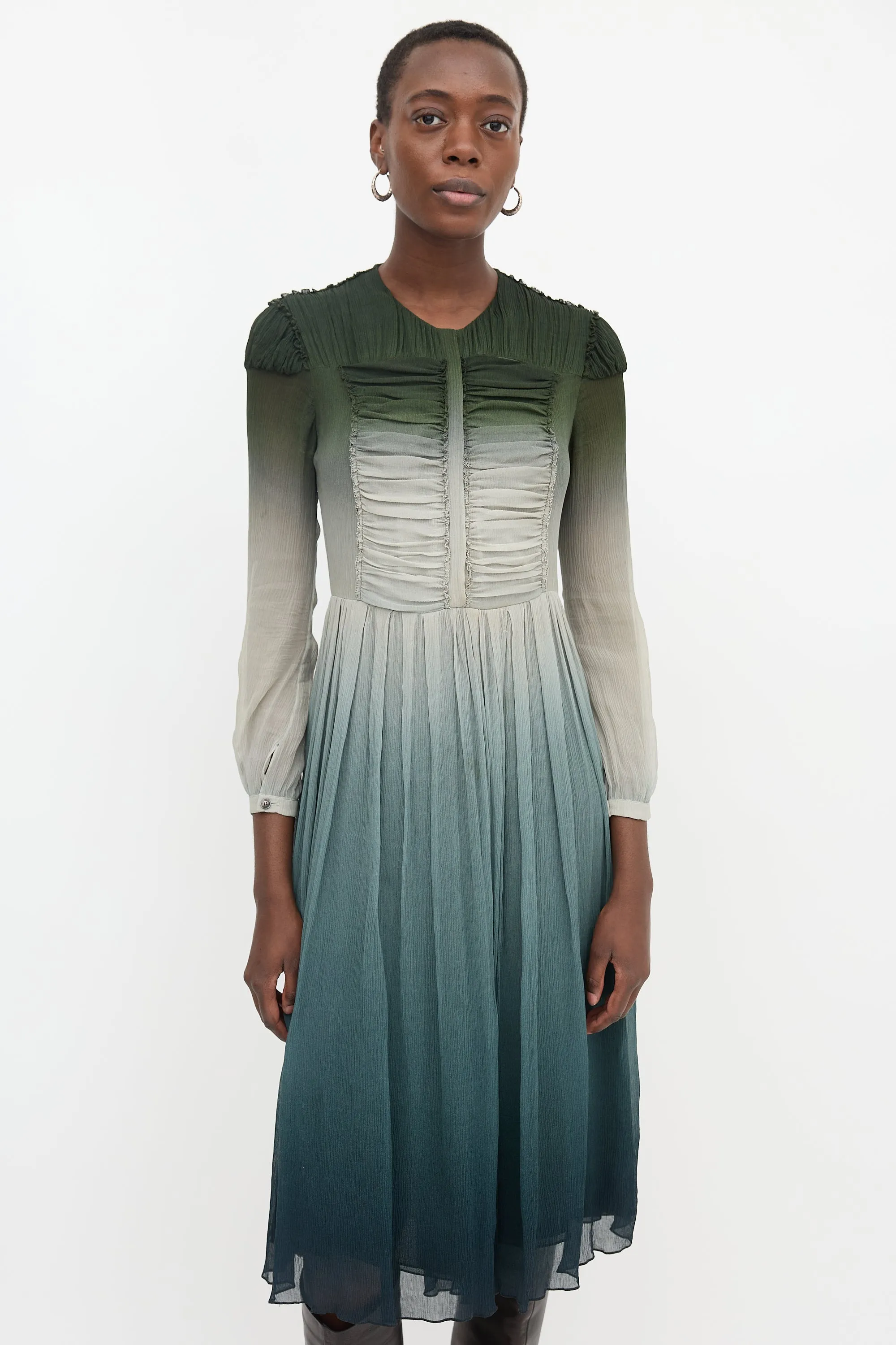 Prorsum 2015 Chiffon Plissé Ombré Dress sold by VSP Consignment product image thumbnail 2
