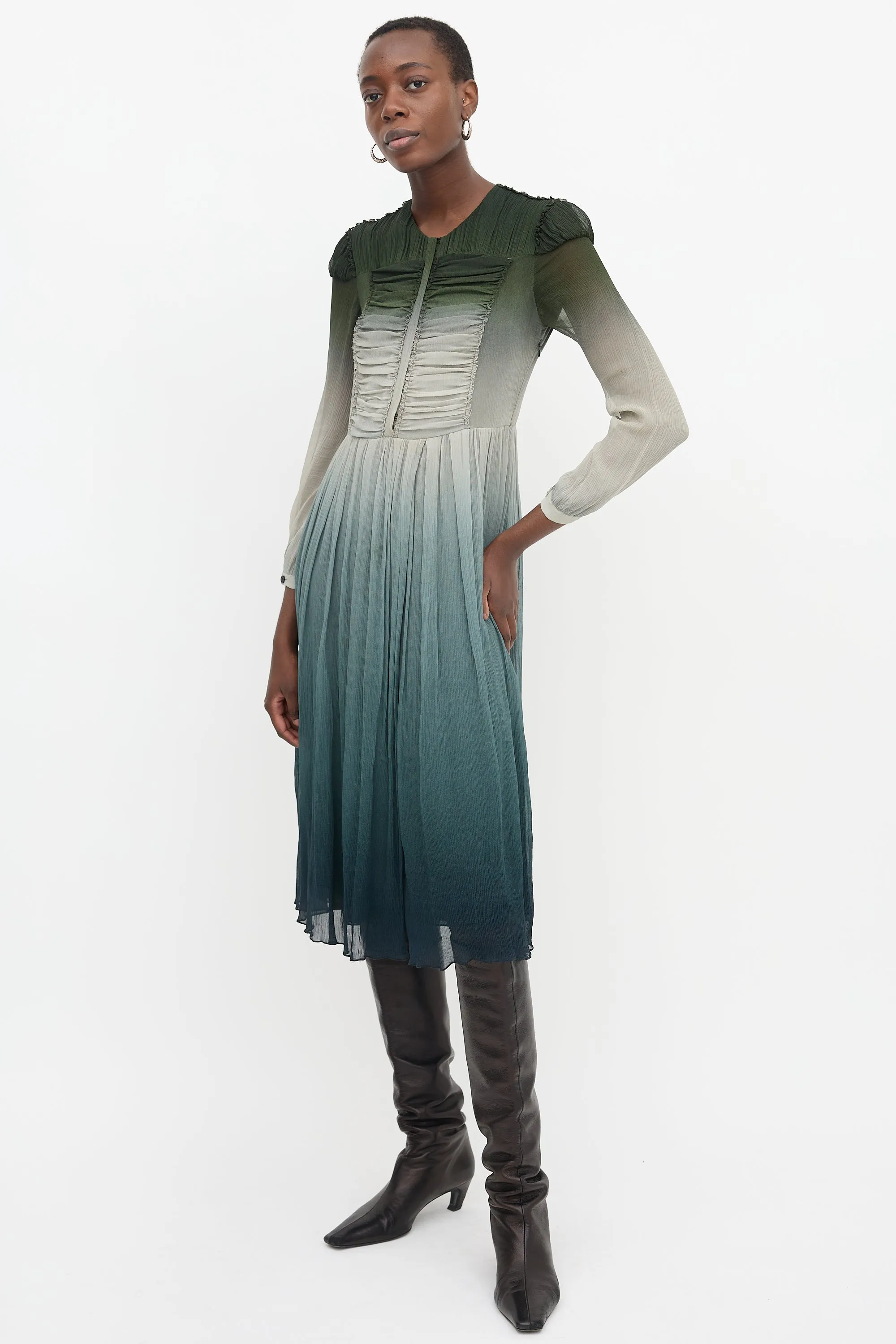 Prorsum 2015 Chiffon Plissé Ombré Dress sold by VSP Consignment product image thumbnail 3