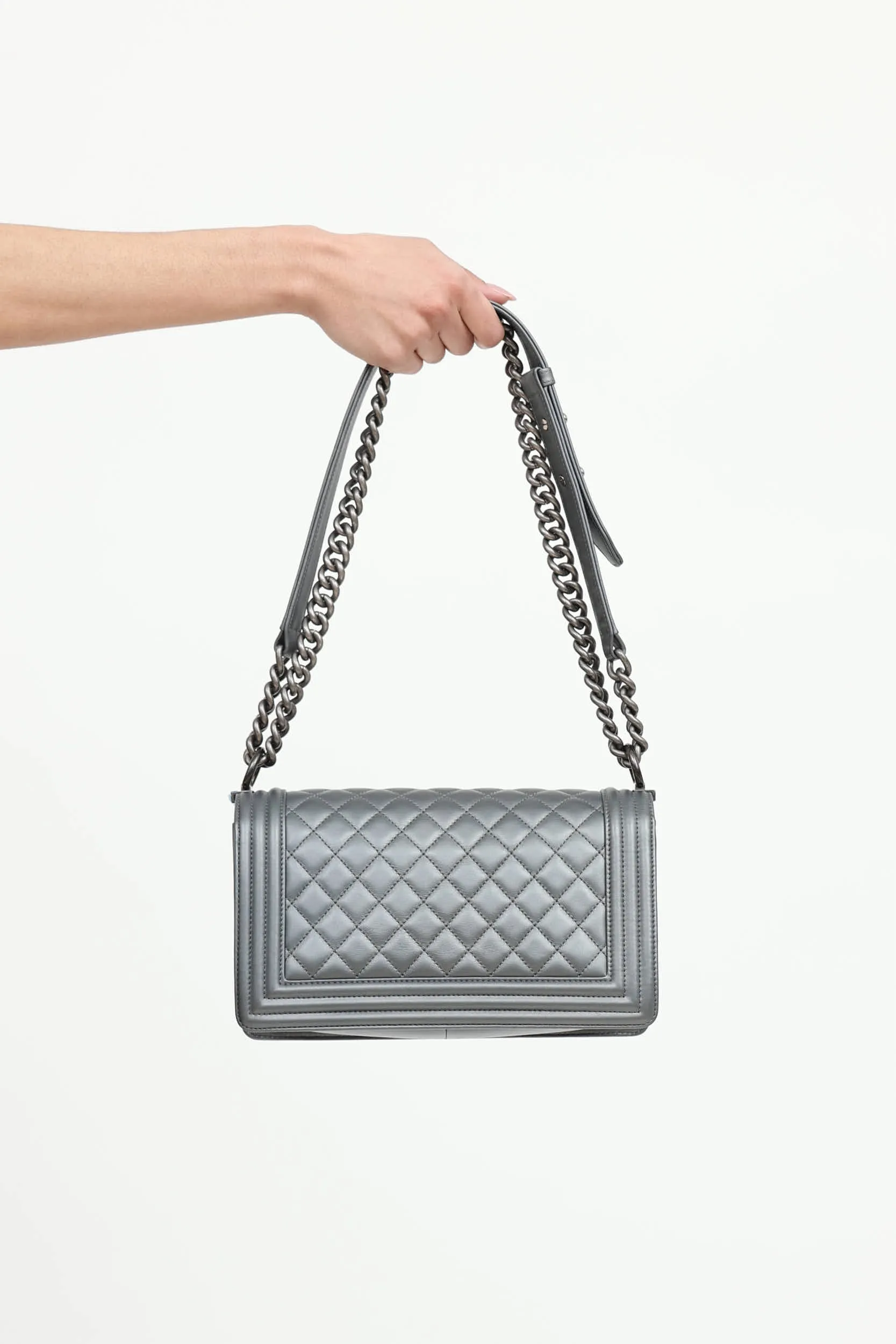 2014 Enamel CC Old Medium Boy Bag sold by VSP Consignment product image thumbnail 3