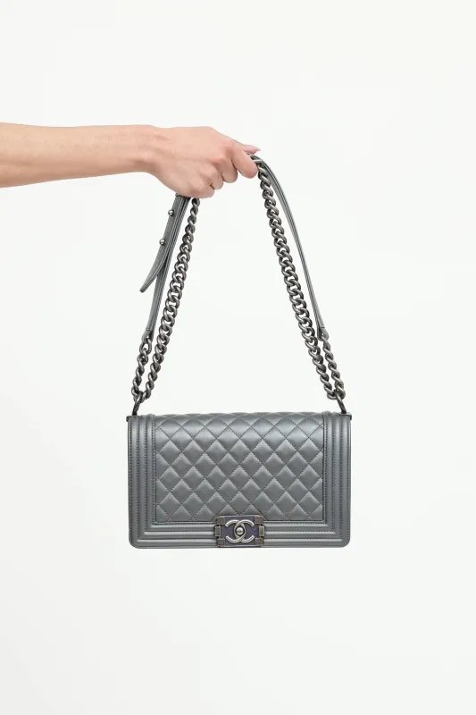 2014 Enamel CC Old Medium Boy Bag made by Chanel