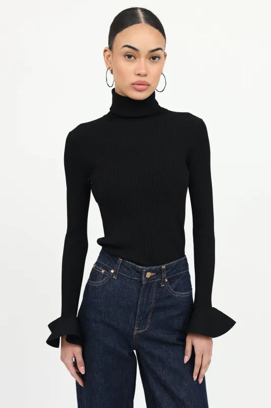 Turtleneck Ribbed Top made by Valentino