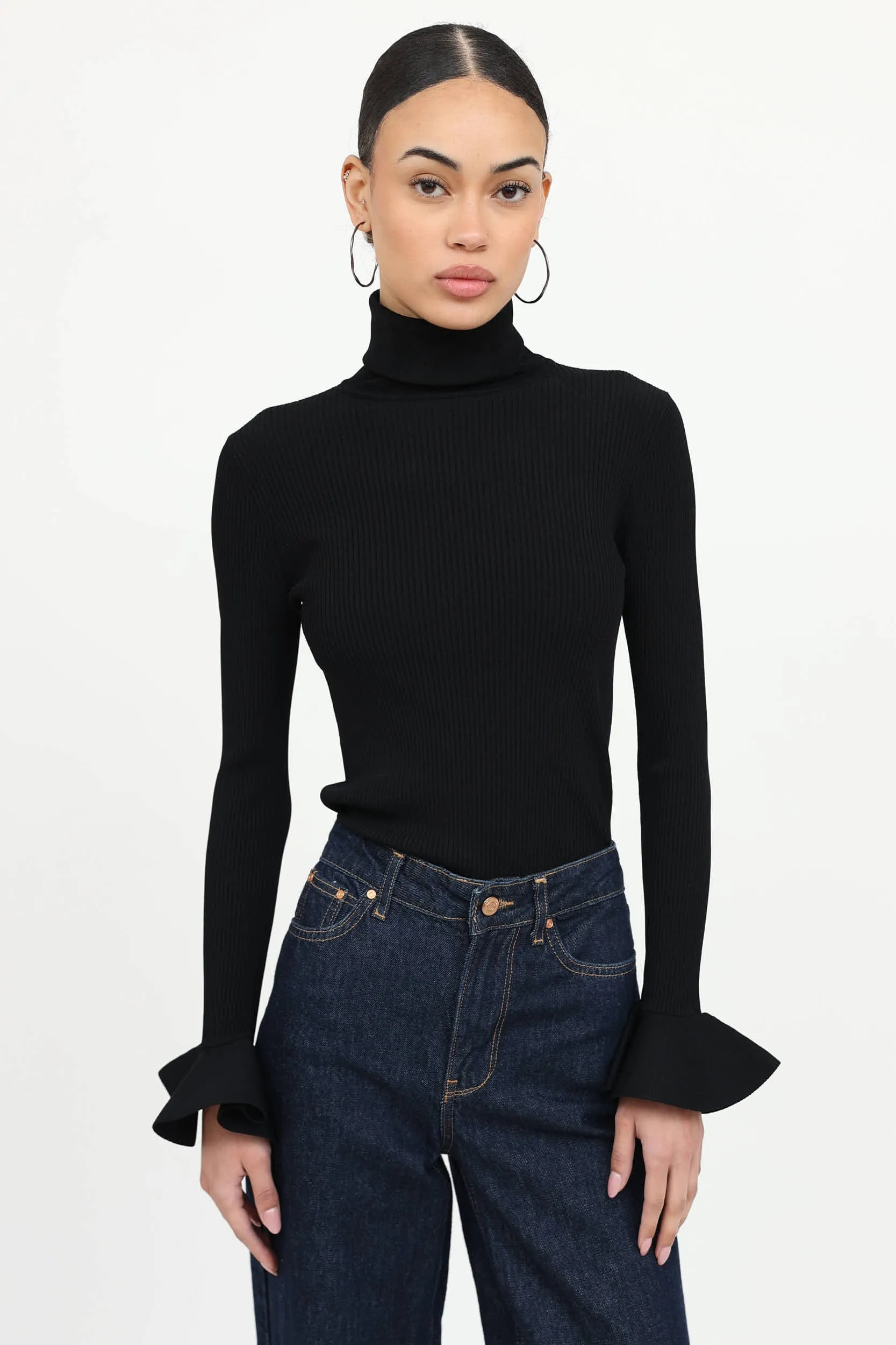 Turtleneck Ribbed Top sold by VSP Consignment
