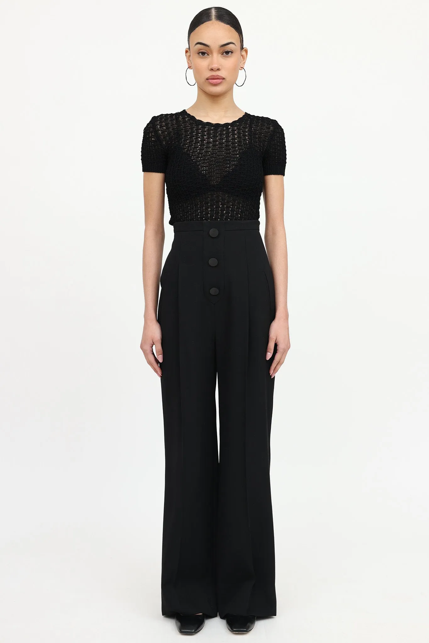 Wool Button Wide Leg Pant sold by VSP Consignment product image thumbnail 2