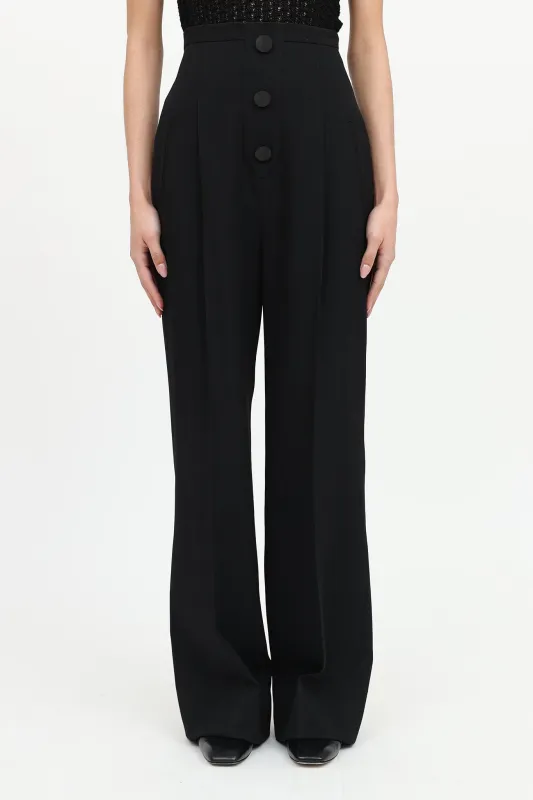 Wool Button Wide Leg Pant made by Givenchy